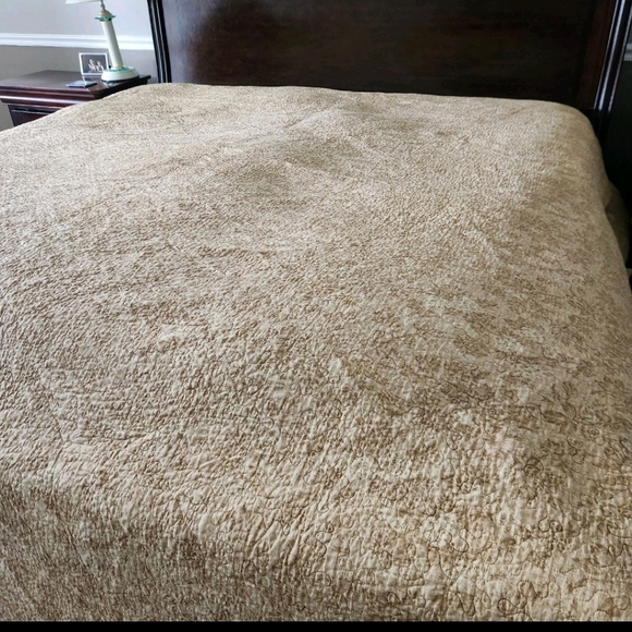 HANDMADE Patchwork Quilt Cal King Bear Claw Cabin Home Bedspread 90 x 108 - Picture 4 of 5